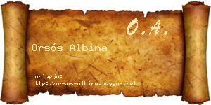 Orsós Albina névjegykártya